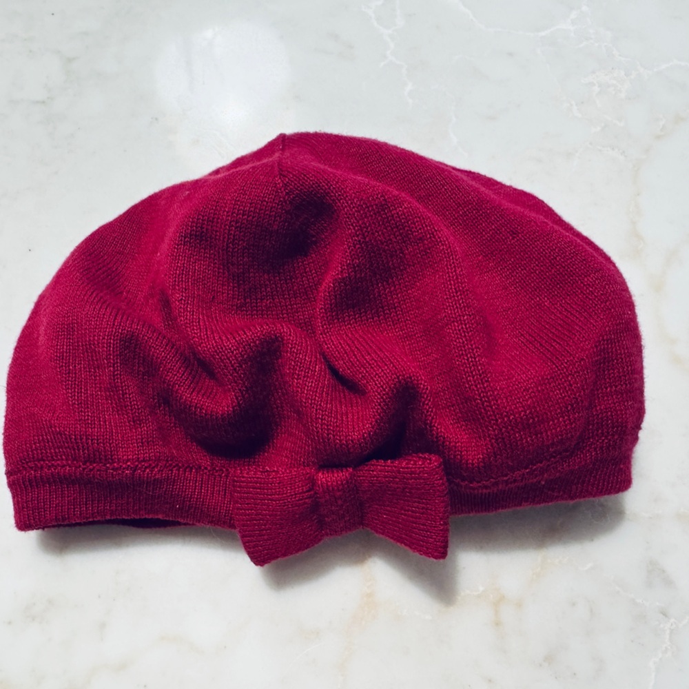 Janie and Jack Cranberry Sweater Beret Hat